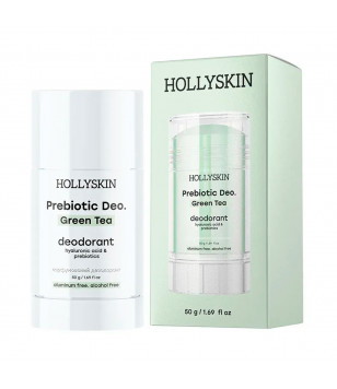 Hollyskin Парфумований дезодорант з гіалуроновою кислотою і пребіотиками Prebiotic Deo Green Tea, 50 г
