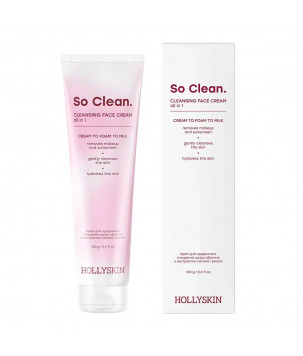 Hollyskin Крем для щоденного очищення шкіри обличчя з екстрактом камелії і рисом So Clean, 100 мл