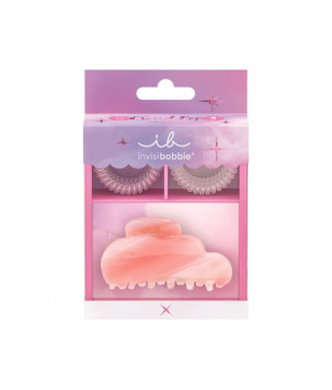Подарунковий набір (6 резинок SLIM та 1 заколка CLAW) invisibobble SET CloudPop