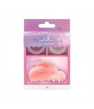 Подарочный набор (6 резинок SLIM и 1 заколка CLAW) invisibobble SET CloudPop