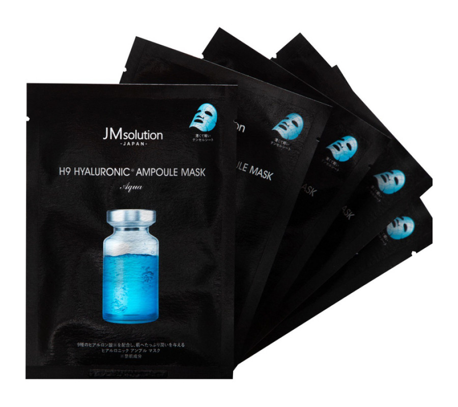 Тканевая маска для лица с гиалуроновой кислотой Japan H9 Hyallronic JMsolution, 5*30 г