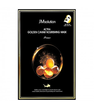 Тканевая маска с золотом и икрой Active Golden Caviar Nourishing Mask Prime JMsolution, 10 шт