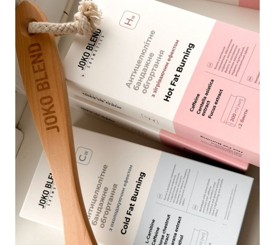 Антицелюлітне бандажне обгортання з охолоджуючим ефектом Cold Fat Burning Joko Blend, 2 х 200 мл