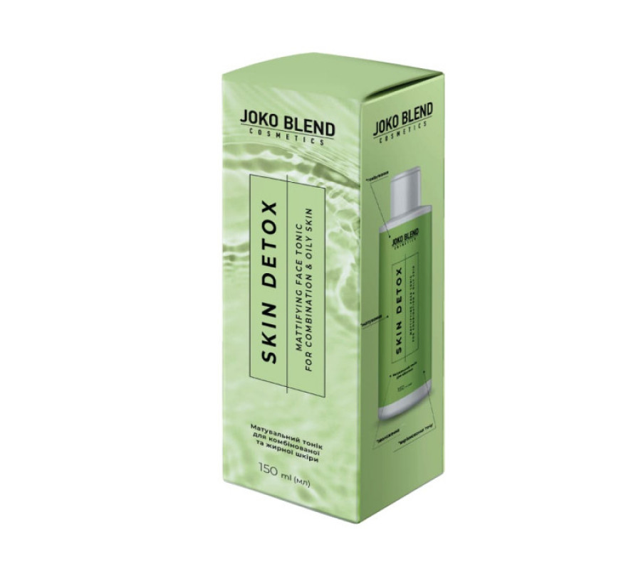 Матуючий тонік для комбінованої та жирної шкіри Skin Detox Joko Blend, 150 мл