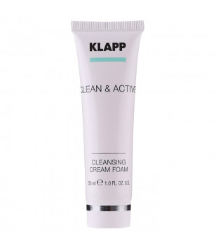 Базовая очищающая крем пенка Clean & Active Cleansing Cream Foam KLAPP, 30 мл