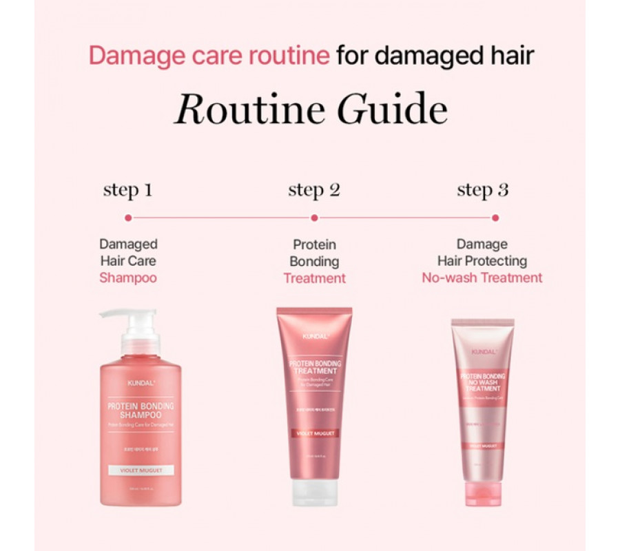 Kundal Protein Bonding No Wash Treatment Violet Muguet — незмивний крем для волосся, 130 мл