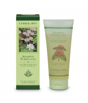 Шампунь очищуючий на основі м'яти та вітаміну Е L'Erbolario, 200 мл