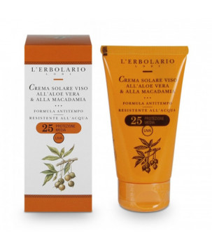 Сонцезахисний крем для обличчя з алое вера і макадамії SPF 25 L'Erbolario, 75 мл