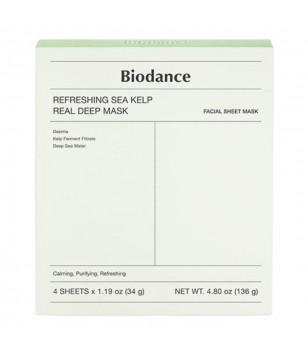 Гідрогелева маска з морською ламінарією Refreshing Sea Kelp Real Deep Mask Biodance, 4 шт