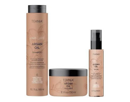 Набір Teknia Argan Oil Lakmé, shmp/300 мл + h/oil/125/ мл + h/mask/250 мл