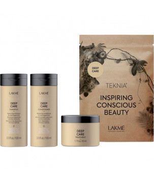 Набір відновлюючий для сухого або пошкодженого волосся Teknia Deep Care Lakmé, shm/100 мл + conditio/100 мл +