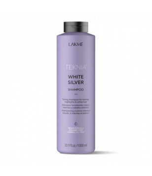 Тонирующий шампунь для нейтрализации желтого оттенка волос Teknia White Silver Shampoo Lakmé, 1000 м