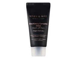 Антиоксидантна глиняна маска для обличчя із ожиною Blackberry Complex Glow Wash Off Mask Mary & May, 30 г