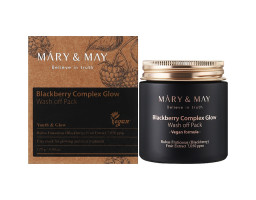 Антиоксидантна глиняна маска для обличчя з ожиною Blackberry Complex Glow Wash Off Mask Mary & May, 125  мл