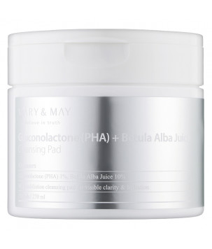 Очищаючі пілінг-диски для обличчя Gluconolactone (PHA) + Betula Alba Juice Cleansing Pad Mary & May, 70 шт