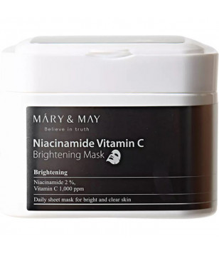 Тканинні маски з ніацинамідом та вітаміном С Niacinamide Vitamin C Brightening Mask Mary & May, 30 шт