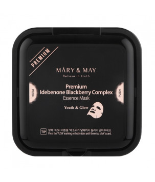 Тканинна маска з ідебеноном та ожиновим комплексом Premium Idebenon Blackberry Complex Essence Mask Mary & May