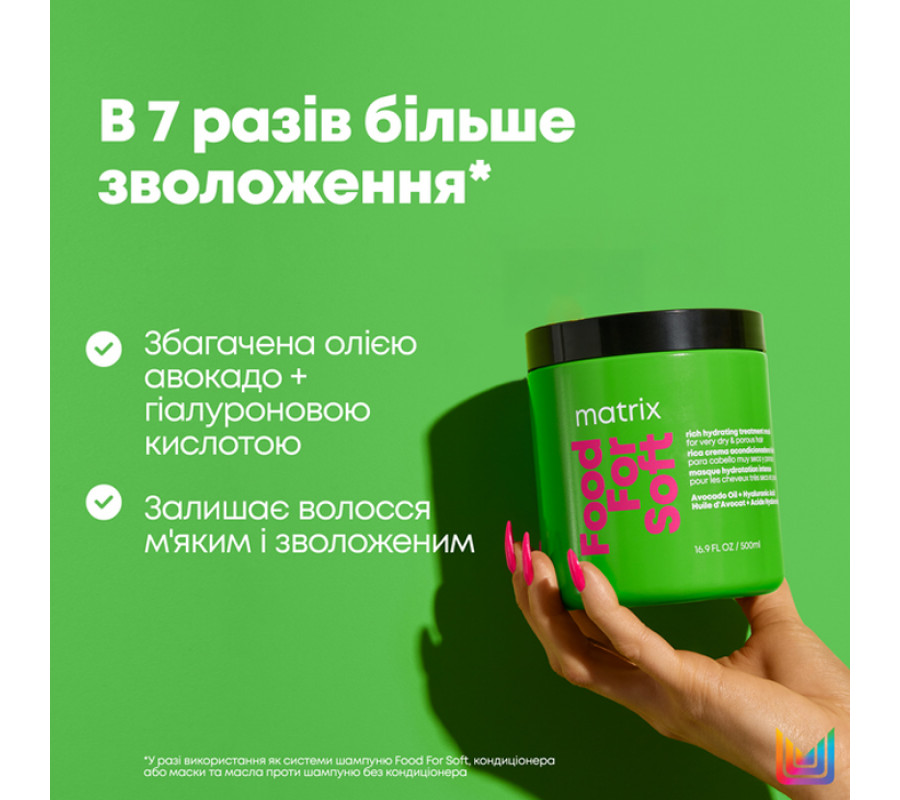 Matrix Food For Soft — маска для інтенсивного живлення та зволоження волосся, 500 мл