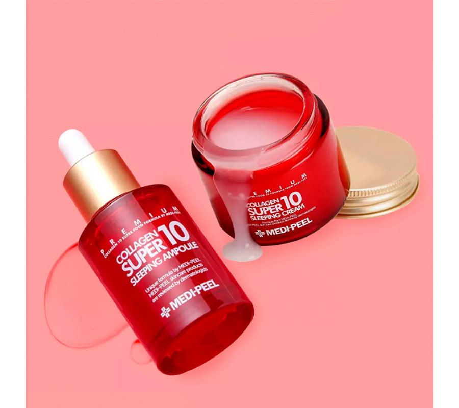 Medi-Peel Collagen Super 10 Sleeping Care Set — нічний омолоджувальний набір для обличчя з колагеном, 30 мл