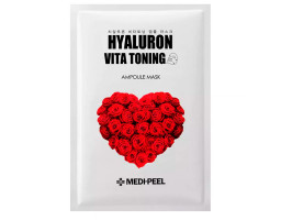 Medi-Peel Hyaluron Vita Toning Ampoule Mask — тонизирующая маска для лица, 10 шт × 30 мл