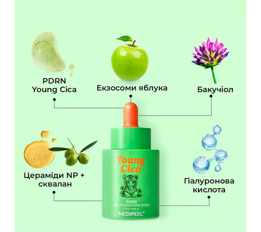 Medi-Peel Young Cica PDRN Exo-Pin Bakuchiol Serum — укрепляющая сыворотка для лица, 50 мл
