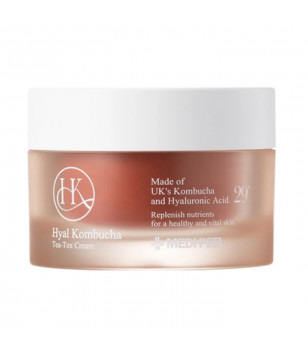 Ампульний крем для підвищення еластичності шкіри з комбучею та гіалуроновою кислотою Hyal Kombucha Tea-Tox Cre