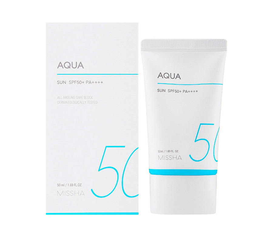 Missha All Around Safe Block Aqua Sun SPF50+ PA+++ — увлажняющий солнцезащитный крем для лица, 50 мл