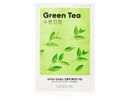 Missha Airy Fit Green Tea Sheet Mask — маска для лица с зелёным чаем, 19 г