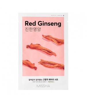 Маска для обличчя червоний женьшень Airy Fit Sheet Mask Red Ginseng Missha, 19 г