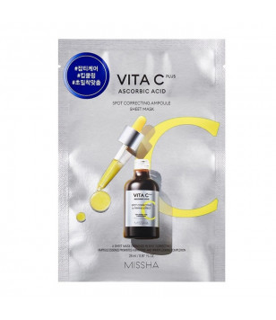 Маска для обличчя Vita C Plus Spot Correcting Ampoule Sheet Mask MISSHA, 26 мл