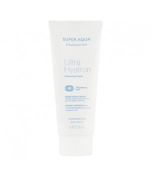 Очищаючий крем для обличчя з гіалуроновою кислотою Super Aqua Ultra Hyalron Cleansing Cream MISSHA, 200 мл