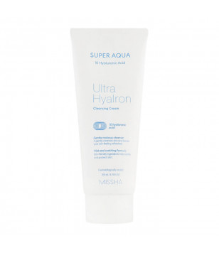 Очищаючий крем для обличчя з гіалуроновою кислотою Super Aqua Ultra Hyalron Cleansing Cream MISSHA, 200 мл