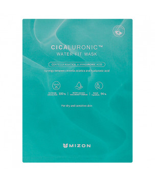 Тканинна маска для обличчя з центеллою і гіалуроновою кислотою Cicaluronic Water Fit Mask Mizon, 24 г