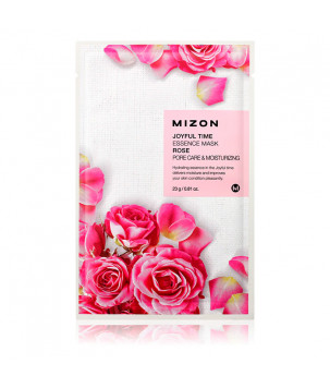 Тканинна маска для шкіри обличчя з екстрактом троянди Mizon Joyful Time Essence Mask Rose, 23 г