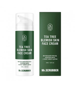 Mr.Scrubber Матувальний крем від недоліків шкіри з маслом чайного дерева Tea Tree Blemish Skin Face Cream, 50 мл