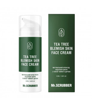 Mr.Scrubber Матувальний крем від недоліків шкіри з маслом чайного дерева Tea Tree Blemish Skin Face Cream, 50 мл