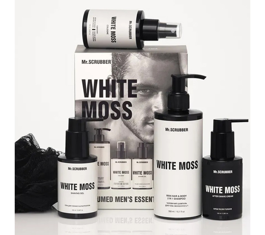 Mr.SCRUBBER White Moss Perfumed Men’s Essentials Set — парфумований набір косметики для чоловіків, 780 г