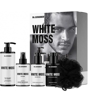 Mr.Scrubber Парфумований набір косметики для чоловіків White Moss Perfumed Men’s Essentials Set Шампунь 300 мл + Одеколон 100 мл + Гель для гоління 10