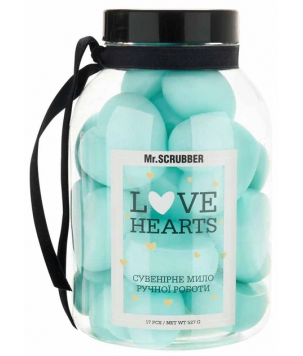 Mr.Scrubber Парфумоване мило ручної роботи Love Hearts Blue, 17 шт