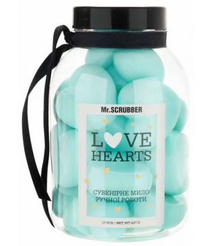 Mr.Scrubber Парфюмированное мыло ручной работы Love Hearts Blue, 17 шт