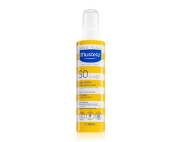 Сонцезахисний спрей для обличчя та тіла Bebe High Protection Sun Spray SPF 50 Mustela, 200 мл
