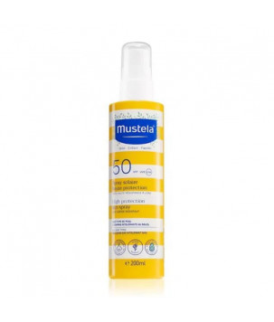 Сонцезахисний спрей для обличчя та тіла Bebe High Protection Sun Spray SPF 50 Mustela, 200 мл