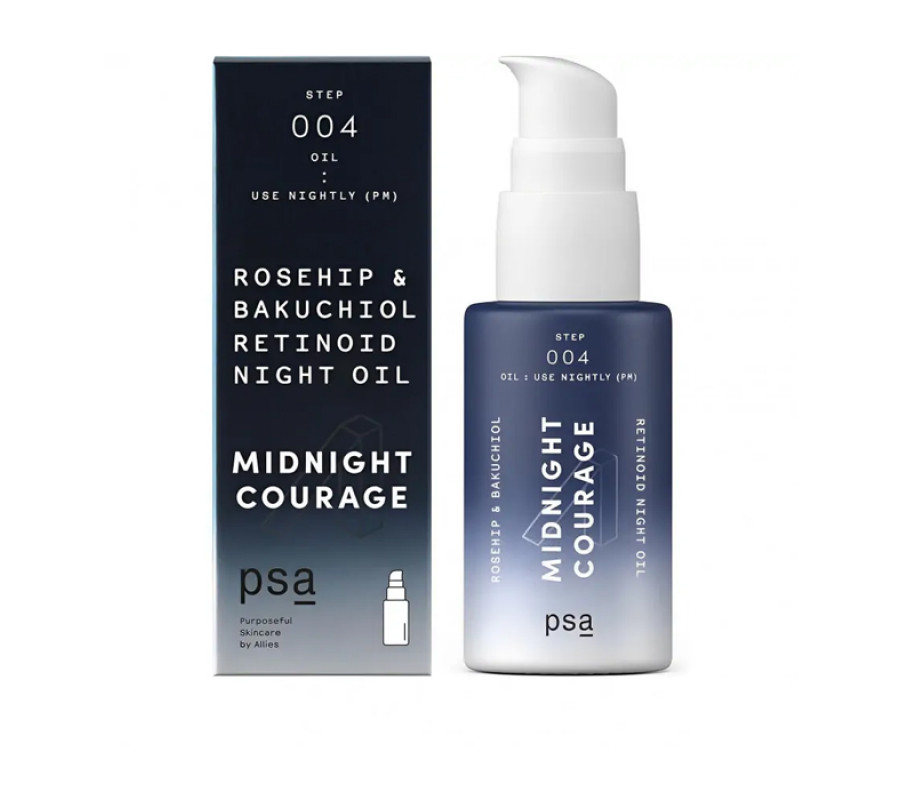 Олія нічна з ретинолом Midnight Courage Rosehip & Bakuchiol Retinol Night Oil PSA, 15 мл