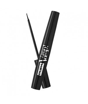 Підводка для очей водостійка з ультратонким пензлем Vamp Professional Liner Pupa 100 black, 4.5 мл