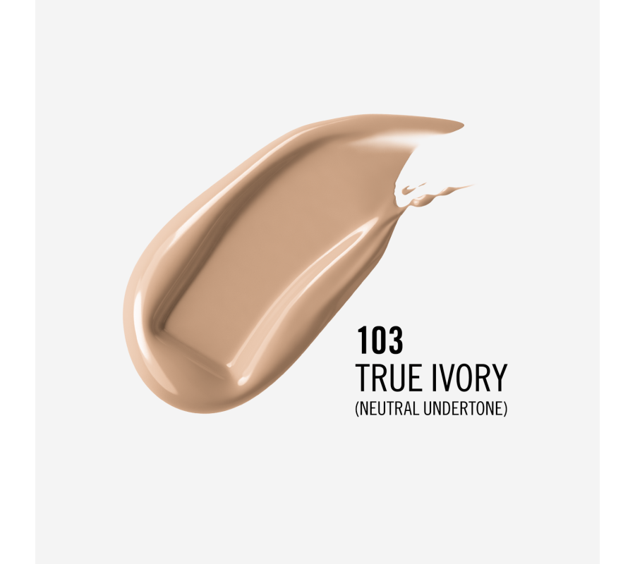 Тональна основа Lasting Finish Full Coverage Lightweight Foundation Rimmel London (103) True Ivory, 30 мл