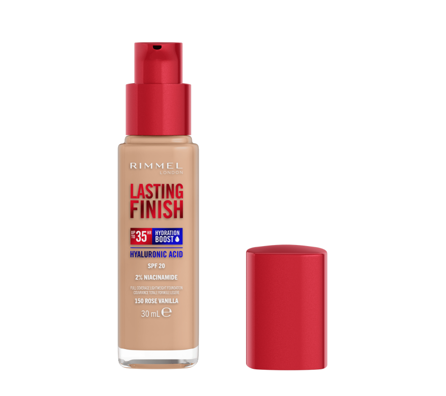 Тональна основа Lasting Finish Full Coverage Lightweight Foundation Rimmel London (150) Rose Vanilla, 30 мл