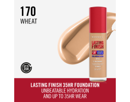 Тональна основа Lasting Finish Full Coverage Lightweight Foundation Rimmel London (170) Wheat, 30 мл
