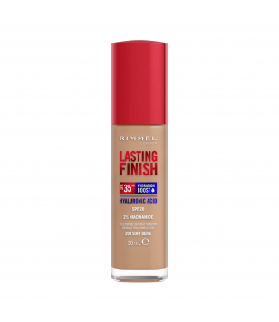 Тональна основа Lasting Finish Full Coverage Lightweight Foundation Rimmel London (200) Soft Beige, 30 мл