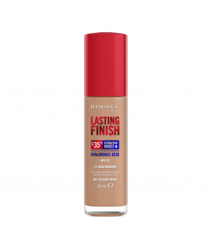 Тональна основа Lasting Finish Full Coverage Lightweight Foundation Rimmel London (201) Classic Beige, 30 мл
