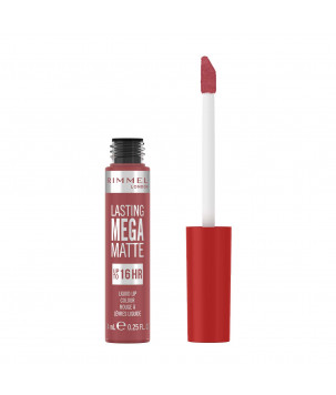 Рідка матова помада для губ Lasting Mega Matte Liquid Lip Colour Rimmel London (210) Rose&Shine, 7.4 мл
